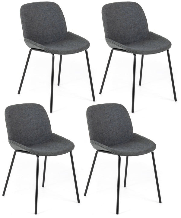 prezzo Set 4 Sedie 57x46xH80 cm in Tessuto Eva Grigio Scuro