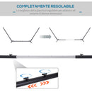 Supporto Struttura Portante per Amaca Regolabile Max 150 Kg Nero 308-380x108x120 cm 