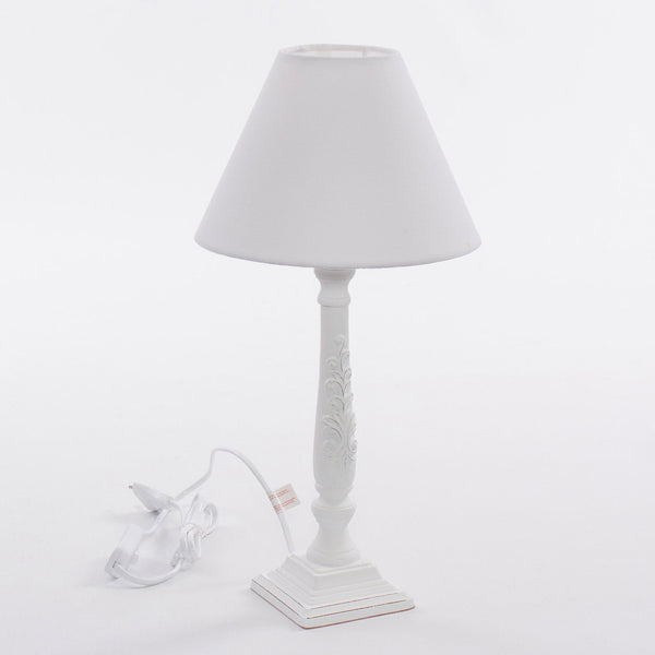 acquista Lampada da Tavolo Ø10xH36 cm in MDF Bianca