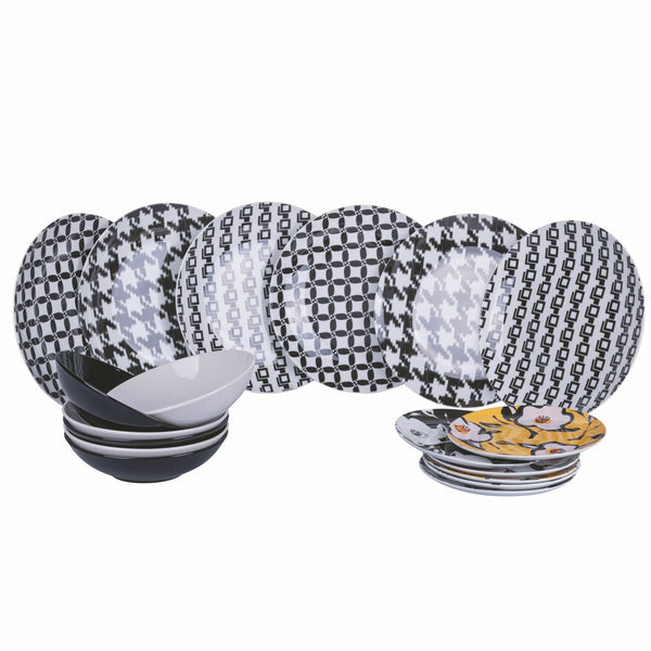 Service Plat 18 Pièces en Porcelaine et Grès Multicolore VdE Tivoli 1996 Coco Walk sconto