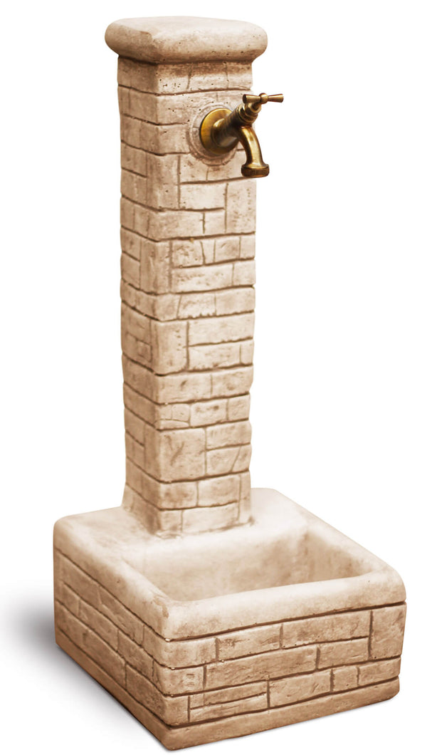 online Fontana da Giardino Senza Rubinetto in Cemento Granulato di Marmo Iglesias Nocciola