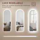 Specchio da Parete ad Arco con Luce LED Dimmerabile Touch 40x3x120 cm   