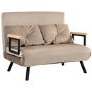 Divano Letto Schienale Regolabile 102x73x81 cm in Velluto Marrone Chiaro 