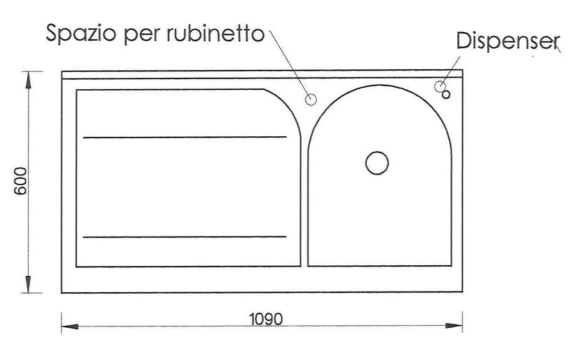 Lavatoio e Coprilavatrice 109x60x89cm Asse in Termoplastico Montegrappa Marella Bianco Destro con Cesto