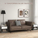 Set 2 Comodini con Cassetto e Ripiano Aperto 39x28x41 cm in Legno Bianco e Grigio Scuro   