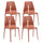 Lot de 4 Chaises Empilables 85x50x51 cm en Polypropylène et Fibre de Verre Lisbon Brick