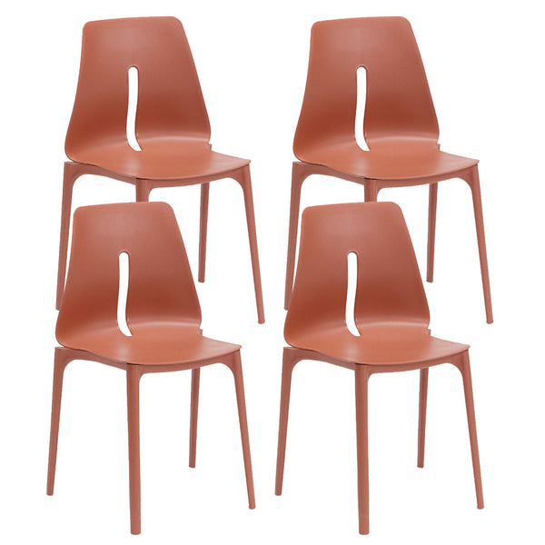 prezzo Lot de 4 Chaises Empilables 85x50x51 cm en Polypropylène et Fibre de Verre Lisbon Brick