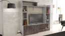 Parete Attrezzata Soggiorno Entry 180x28/40x165 h cm in Truciolare bilaminato Marmo