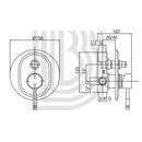 Rubinetto Miscelatore Monocomando Doccia Ø15,6x4,5 cm in Ottone TFT Bonnie Cromato