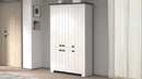 Scarpiera 6 Ante 114x42x200 cm Figo 6A Bianco Opaco/Report Grigio  