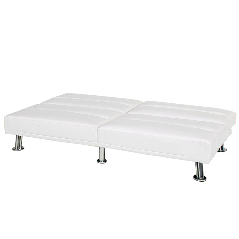Divano Letto Prontoletto Alba Rivestimento in Similpelle Bianco