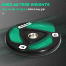 Set di 2 Dischi Pesi da 15 kg per Bilanciere Ø40x5 cm in Acciaio con Rivestimento in Gomma Nero