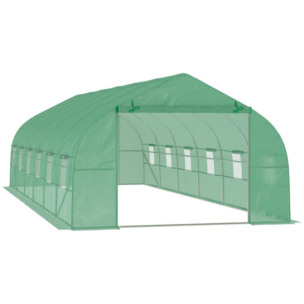 Serre Tunnel 800x300x200 cm en Acier et Polyéthylène Vert sconto