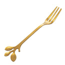 Set di Forchettine 6 Pezzi 12x2,5x1,6 cm in Acciaio Inox VdE Tivoli 1996 Luxury Foglie Oro