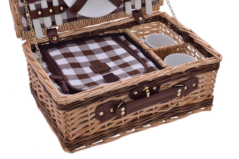 Cesto Valigetta da Pic Nic per 2 Persone 11 Pezzi con Borsa Termica