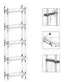Scaffale 3 Ripiani 80x40x85 cm in Resina PVC Grigio    