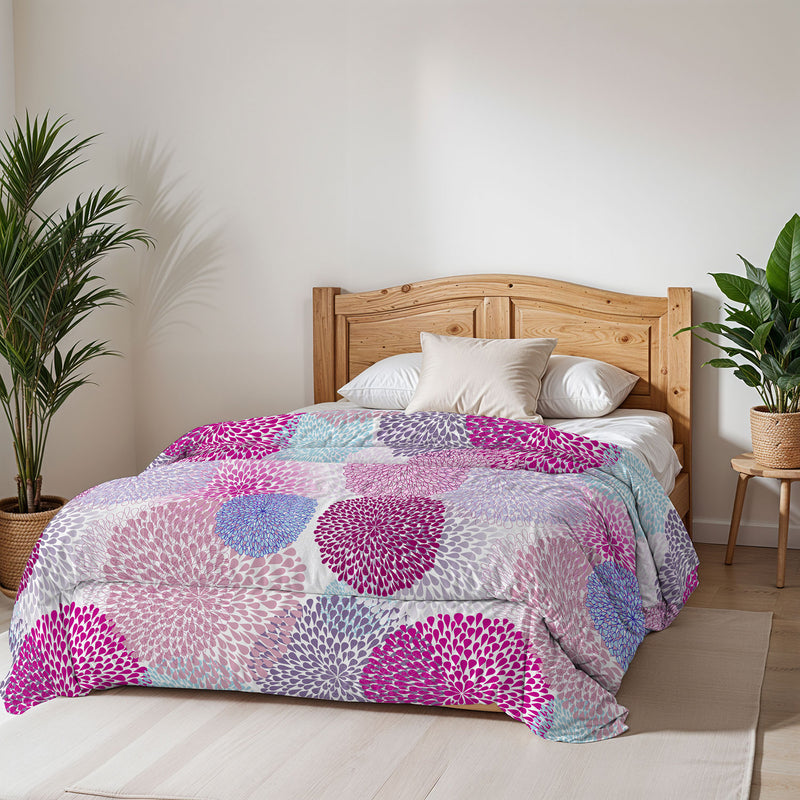 Trapunta Invernale Stampata in Microfibra 200gr Double Face Soffioni Varie Misure