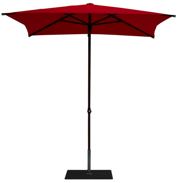 prezzo Ombrellone da Giardino 2x2 m Palo Ø38 mm in Alluminio Effetto Legno Tessuto Poliestere Trend Wood Rosso