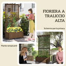 Fioriera da Giardino con Traliccio per Piante Rampicanti 90x45x183 cm in Legno di Abete Marrone      