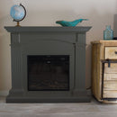 Camino Elettrico da Pavimento 113,7x102,2x28,2 cm Effetto Fiamma 1500W Sined Cetona Grigio