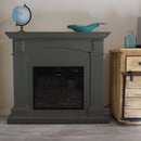 Camino Elettrico da Pavimento 113,7x102,2x28,2 cm Effetto Fiamma 1500W Sined Cetona Grigio