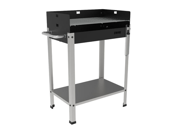 acquista Barbecue a Carbone 56,7x36x83 cm Griglia Altezza Regolabile in Acciaio Eco Nero e Grigio