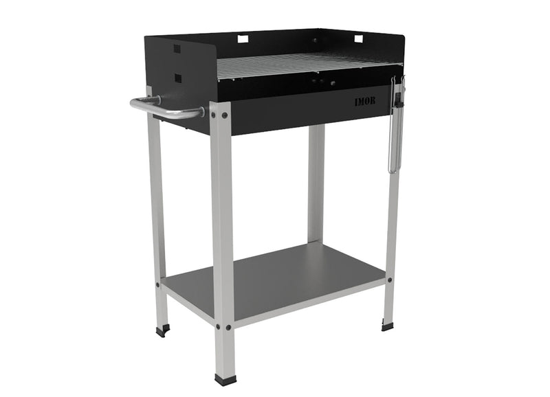 Barbecue a Carbone 56,7x36x83 cm Griglia Altezza Regolabile in Acciaio Eco Nero e Grigio