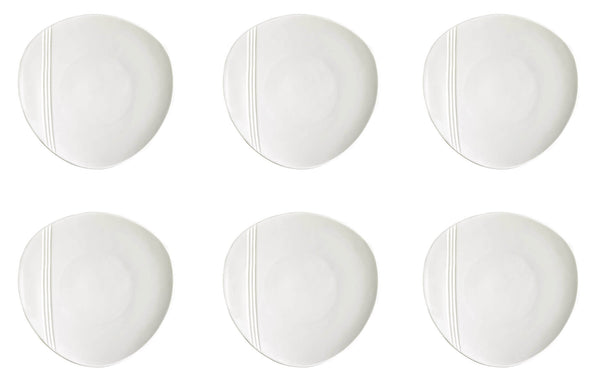 Set 6 Assiettes Plates Ø25,5 cm en Porcelaine Allluminique Kaleidos Aluxina Miami Bianchi sconto