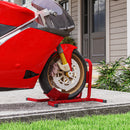 Blocca Ruota Moto 60x55x43 cm Regolabile su 3 Livelli da 250 kg max in Metallo Rosso      