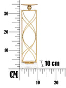 Portacandele Exy 10x10x35 cm in Ferro e Marmo Oro e Bianco