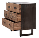 Comò Mumbai 85x40x77 cm in Legno di Acacia e in Ferro Marrone e Nero