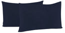 Coppia di Federe 52x82 cm in Microfibra Tinta Unita Blu Scuro