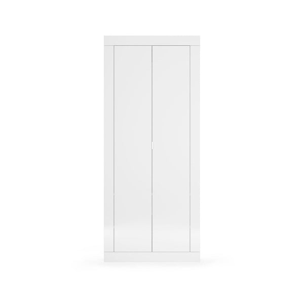 acquista Armadio Guardaroba con Appendiabiti e Ripiani 78x30x186,5 cm Linea Basic Bianco Lucido
