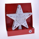 Puntale Proiettore LED per Albero di Natale a Forma di Stella 24x7 cm con Effetti Luce RGB in Plastica e Vetro Bianco      