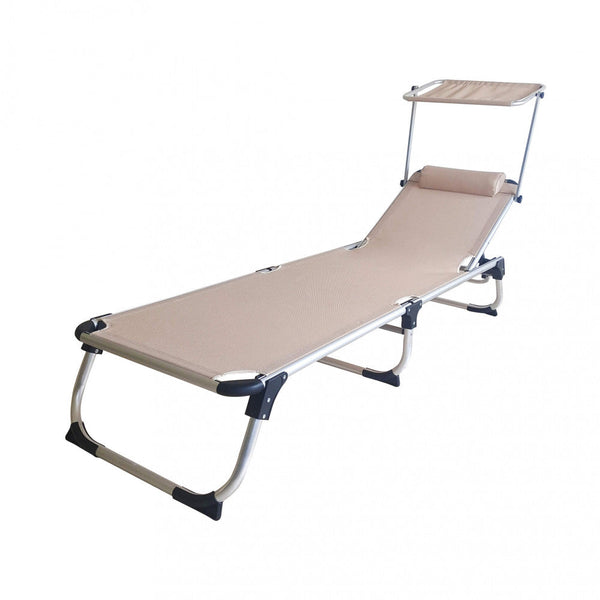 Kamp Tortora Chaise longue de jardin pliante 188x59x30 cm en aluminium beige online