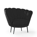 Poltrona a conchiglia Orel 75x80x75 cm in nabuk grigio