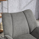 Poltrona Imbottita 71,5x67x79 cm in Tessuto Effetto Lino Grigio  