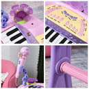 Pianola 32 Tasti con Sgabello e Microfono Karaoke Mp3 e Registratore Rosa