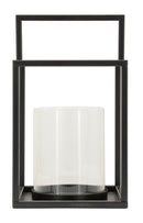 Lanterna Simply Open Ø18x31 cm in Metallo e Vetro Nero      