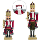 Soldato Schiaccianoci Natalizio H120 cm con Luci Suoni e Movimento Rosso Scozzese