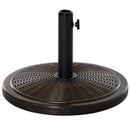 Base per Ombrellone  da 14kg con Effetto Rattan  Ø48x34 cm in Cemento e Plastica Bronzo