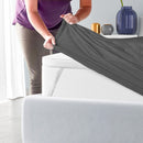 Lenzuolo Sotto Matrimoniale con Angoli H40 cm ed Elastico Tinta Unita Fumo