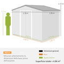 Casetta da Giardino Porta Attrezzi con Doppia Porta Scorrevole 278x195x215 cm con Pannelli in Acciaio Effetto Legno Marrone 