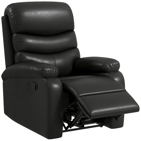 sconto Poltrona Relax Reclinabile Manuale 80x90x105 cm in Similpelle Nera