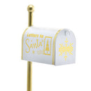Cassetta Postale Americana Babbo Natale Bianco e Oro Decorazione Natalizia 43 cm