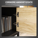 Mobile TV Max 60"" con Armadietto Cassetti e Ripiani 140x35x45 cm Legno Naturale  