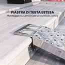 Rampa di Carico Pieghevole e Antiscivolo per Moto con Cinghia di Sicurezza in Acciaio Argento   