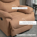 Poltrona Relax Reclinazione Manuale con Poggiapiedi 93x88x102 cm Marrone Scuro 