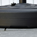 Base per Ombrellone Rotonda Ø56 cm per Pali da Ø3,8 e Ø4,8 mm Riempibile con Acqua e Sabbia in Plastica Nero  