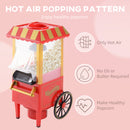 Macchina per Pop Corn 1200W Stile Retro 22x19x39 cm con Vaschetta in Alluminio Rosso